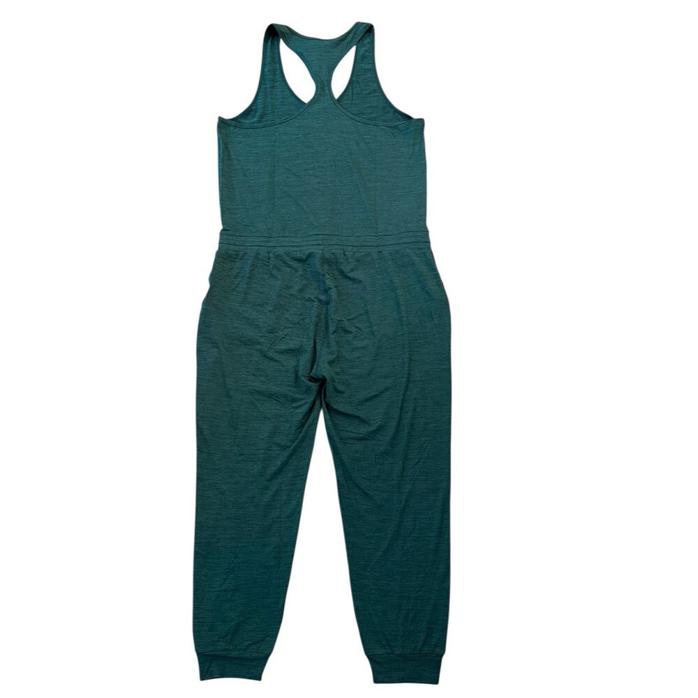 Vuori Lux Sleeveless Jumpsuit Jade Green Heather Racerback Adjustable Waist XL - Picture 6 of 12